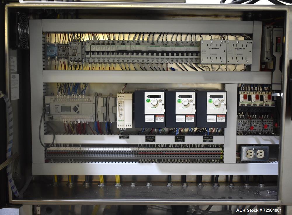 Used Polypack Model Pharma 16 Automatic Shrink/Stretch Multipack Shrink Bundler for Bottles. Capable of bundles up to 30 Bundles per minute (depending on application. Product size range: .75" - 4.25"...