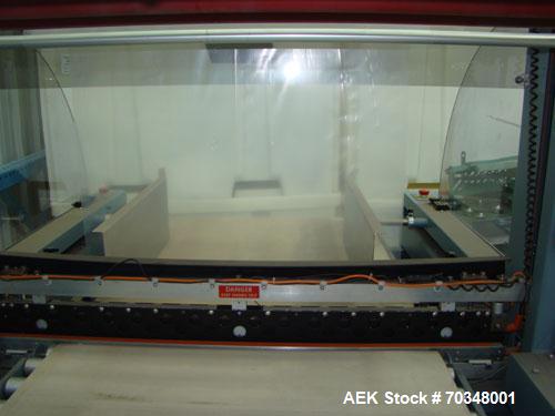 Used Used: Shanklin B2BB shrink wrapper bundler with Shanklin T-9 shrink tunnel. Has 40 in seal jaw, AB Micrologics 1000 plc upgrade. New in 2005. 3/60/460VCutting Knife: 40 IN L horizontal, Infeed: ...