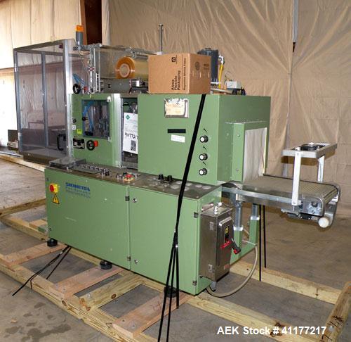 Used Skinetta Shrink Bundler, Model ASK300. Has a web width of 290mm. Maximum infeed width 380mm. Maximum height 290mm. Maximum length 350mm. Has a Z infeed, rear feed, to cross push to push straight...