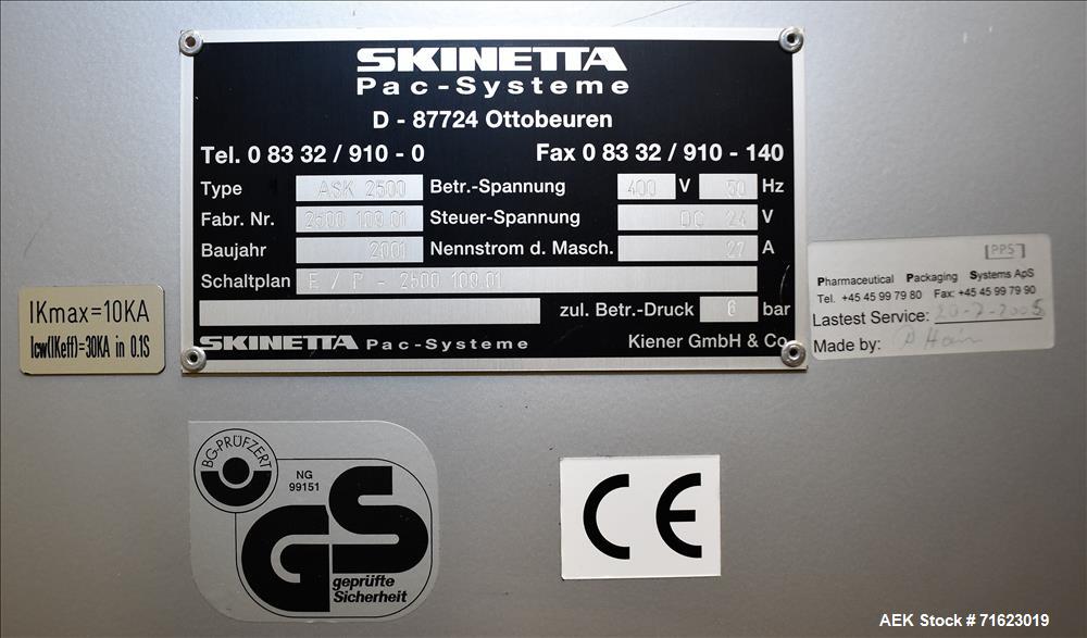 Used Skinetta Model ASK2500 Shrink Bundler with Shrink Tunnel