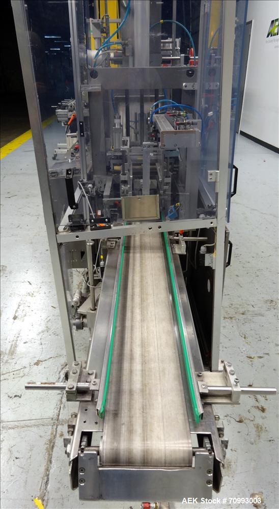 Used Skinetta (Christ Packaging) Model ASK300 Automatic single lane stretch/shrink film bundler. Capable of speeds up to 32 cycles per minute. Capable of a product size range (length) 75mm - 290mm (w...