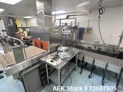 Used Omega Design Model DL-27 Dual Lane Shrink Bundler. Machine is capable of speeds from 200 to 240 bottles per minute (dep...