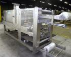 Used Arpac Model 108-28SS Automatic Right Angle Stainless Steel Shrink Bundler. Capable of speeds up to 30 bundles per minute. Package size range: height up to 10
