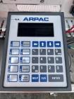 Used Arpac Model 112-SS-24 Automatic Stainless Steel Inline Shrink Bundler. Capable of speeds from 5 to 25 bundles per minute (depending on application). Unit has a 28