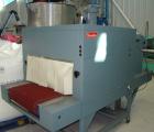 Used-Used: Shanklin B2BB shrink wrapper bundler with Shanklin T-9 shrink tunnel. Has 40 in seal jaw, AB Micrologics 1000 plc...