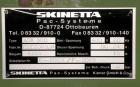 Used Skinetta Shrink Bundler, Model ASK300. Has a web width of 290mm. Maximum infeed width 380mm. Maximum height 290mm. Maximum length 350mm. Has a Z infeed, rear feed, to cross push to push straight...