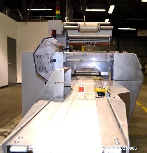 Used Bosch Doboy Model Linium 315 Horizontal Flow Wrapper. Machine is of stainless steel construction, rated up to 350 packages/minute, 8' long in line indexing feed conveyor with 5" pitch, SealStrip...