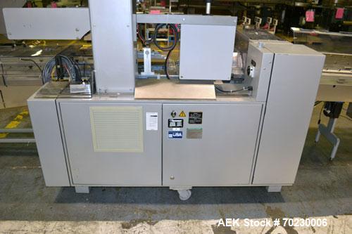 Used Bosch Doboy Model Linium 315 Horizontal Flow Wrapper. Machine is of stainless steel construction, rated up to 350 packages/minute, 8' long in line indexing feed conveyor with 5" pitch, SealStrip...