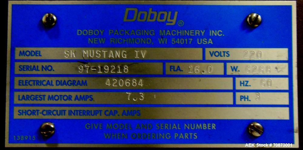 Used Doboy Model SK Shrink Film Mustang IV Horizontal Wrapper