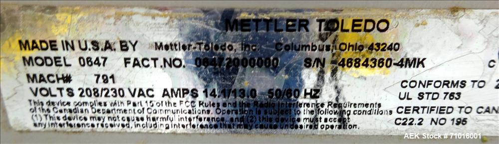 Used Mettler Toledo Exact Workhorse Model SoloMAX 0647 Automatic Tray Wrapper