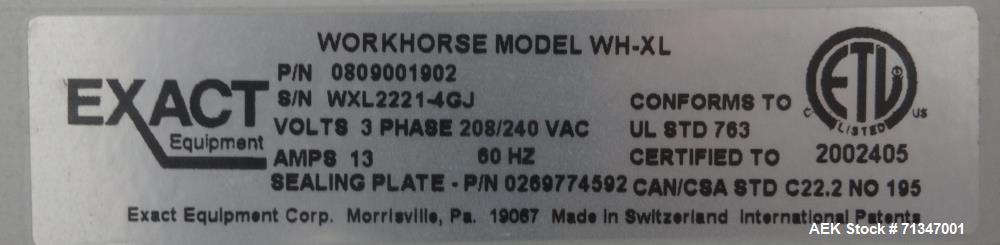 Used Mettler Toledo Exact Workhorse Model WH-XL Automatic Tray Wrapper