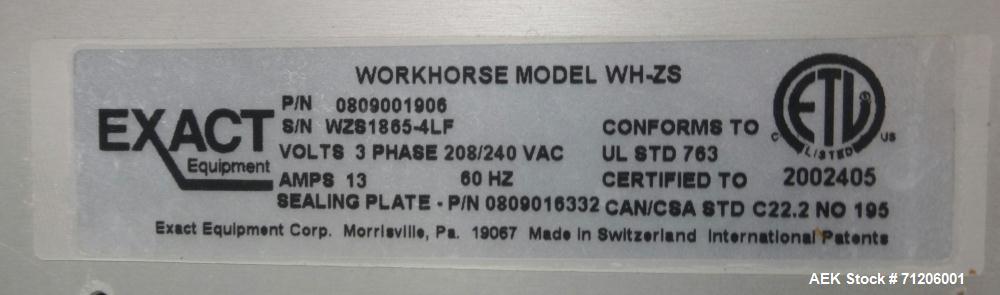 Used Mettler Toledo Exact Workhorse Model WH-ZS Automatic Tray Wrapper