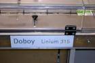 Used Bosch Doboy Model Linium 315 Horizontal Flow Wrapper. Machine is of stainless steel construction, rated up to 350 packages/minute, 8' long in line indexing feed conveyor with 5