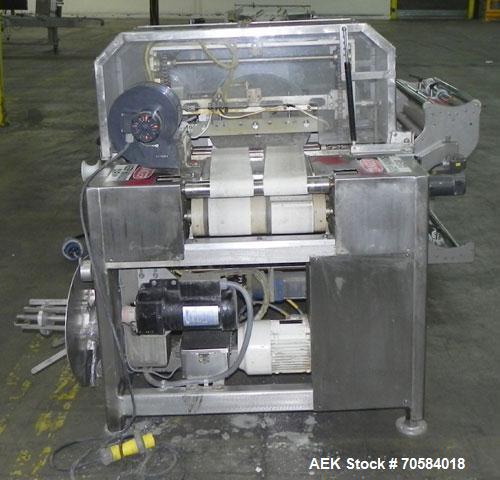 Used APM Model MS3-18SS Horizontal Shrink Wrapper capable of speeds up to 180 packages per minute.  Has a seal bar width of 18".  Machine is of stainless steel construction.  Has roller conveyor and ...