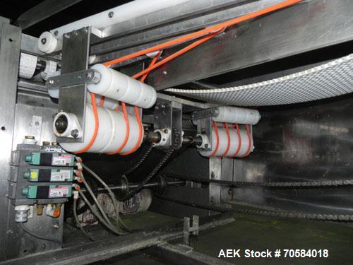 Used APM Model MS3-18SS Horizontal Shrink Wrapper capable of speeds up to 180 packages per minute.  Has a seal bar width of 18".  Machine is of stainless steel construction.  Has roller conveyor and ...