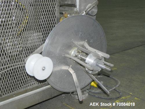 Used APM Model MS3-18SS Horizontal Shrink Wrapper capable of speeds up to 180 packages per minute.  Has a seal bar width of 18".  Machine is of stainless steel construction.  Has roller conveyor and ...