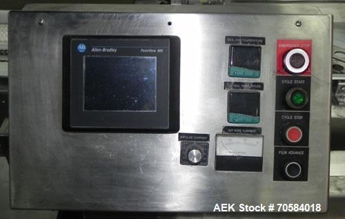 Used APM Model MS3-18SS Horizontal Shrink Wrapper capable of speeds up to 180 packages per minute.  Has a seal bar width of 18".  Machine is of stainless steel construction.  Has roller conveyor and ...