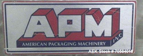 Used APM Model MS3-18SS Horizontal Shrink Wrapper capable of speeds up to 180 packages per minute.  Has a seal bar width of 18".  Machine is of stainless steel construction.  Has roller conveyor and ...