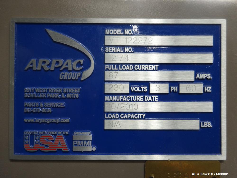 Used Arpac Great Lakes Model TS37 Vertical Seal Horizontal Shrink Wrapper