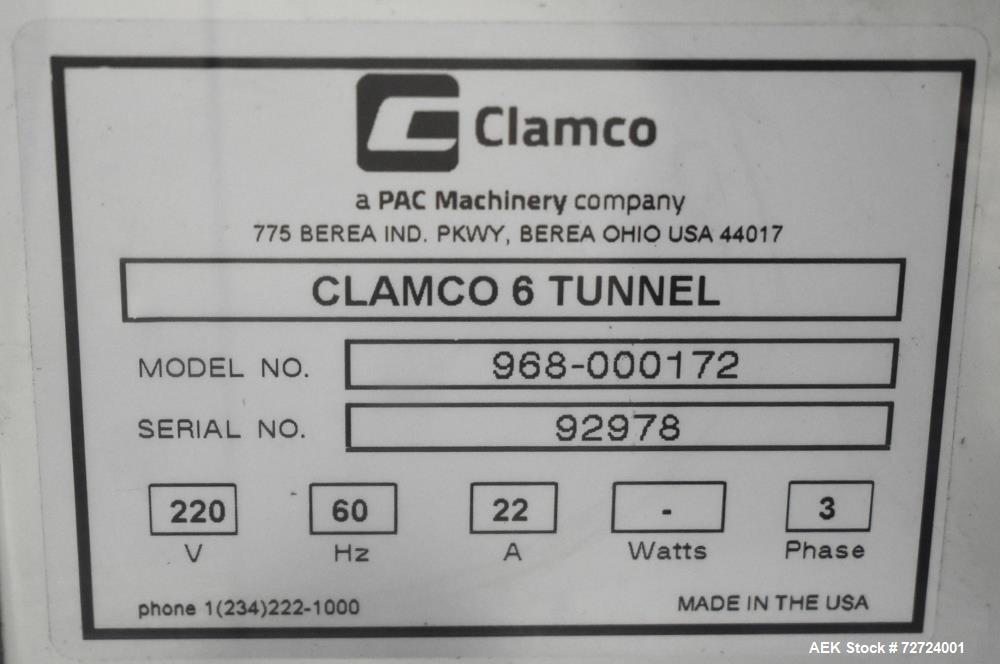 Clamco Model 6800CS Horizontal Side Seal Shrink Wrapper. up to 70PPM