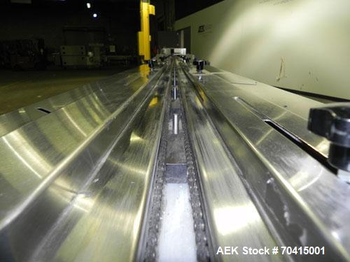 Used Conflex RSW 160 Advantedge Rotary Horizontal Side Seal Shrink Wrapper. Machine is registration capable, and can perform at speeds up to 200 packages per minute. Has a 16" wide seal jaw and a pac...