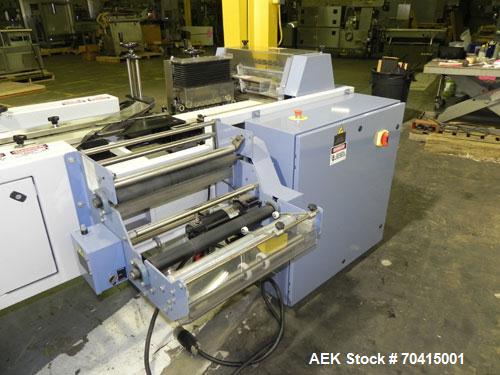 Used Conflex RSW 160 Advantedge Rotary Horizontal Side Seal Shrink Wrapper. Machine is registration capable, and can perform at speeds up to 200 packages per minute. Has a 16" wide seal jaw and a pac...
