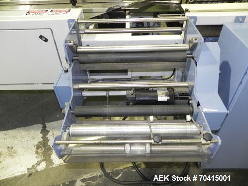 Used Conflex RSW 160 Advantedge Rotary Horizontal Side Seal Shrink Wrapper. Machine is registration capable, and can perform at speeds up to 200 packages per minute. Has a 16" wide seal jaw and a pac...