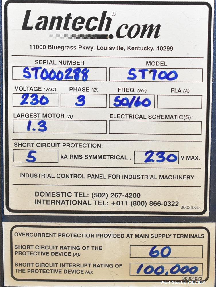 Used Lantech Side Sealer and Shrink Tunnel, Model SW1000-ST700
