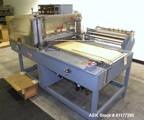 Used Shanklin Shrink Wrapper and Automatic L Bar Sealer With Side Sealer, Model CF-1, Carbon Steel. Fully automatic operation. Automatic package length adjustment. Up to 30 packages per minute. Packa...