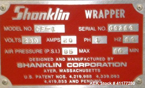 Used Shanklin Shrink Wrapper and Automatic L Bar Sealer With Side Sealer, Model CF-1, Carbon Steel. Fully automatic operation. Automatic package length adjustment. Up to 30 packages per minute. Packa...