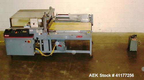 Used Shanklin Automatic Side Seam Shrink Wrapper, Model CF3. Capable of speeds up to 30 packages per minute. Has hot knife seal with a package size range: length 7-1/2" to 120", width 11" to 30", hei...