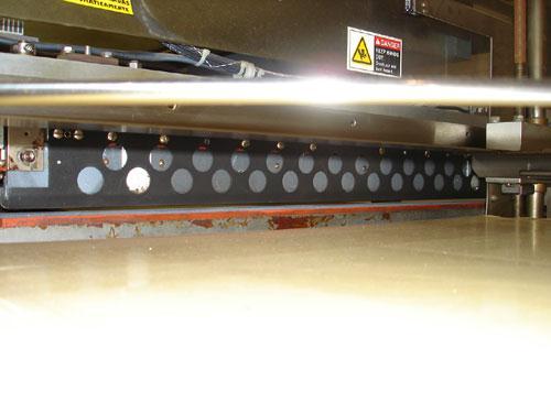 Used Shanklin Automatic Side Seam Shrink Wrapper, Model CF3. Capable of speeds up to 30 packages per minute. Has hot knife seal with a package size range: length 7-1/2" to 120", width 11" to 30", hei...