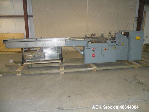 Used Shanklin Horizontal Side Seal Shrink Wrapper, Model F-5A. Capable of speeds up to 75 packages per minute and 90 linear feet per minute. Minimum Package Size: width 1/2" to 16"; length 3" to 48";...
