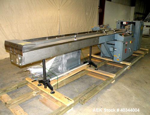 Used Shanklin Horizontal Side Seal Shrink Wrapper, Model F-5A. Capable of speeds up to 75 packages per minute and 90 linear feet per minute. Minimum Package Size: width 1/2" to 16"; length 3" to 48";...