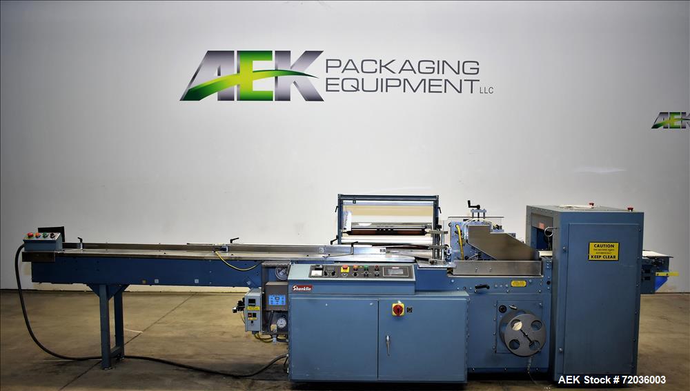 Used Shanklin Model F5A Automatic Side Seal Shrink Wrapper with film registrati