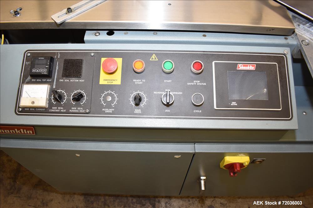 Used Shanklin Model F5A Automatic Side Seal Shrink Wrapper with film registrati