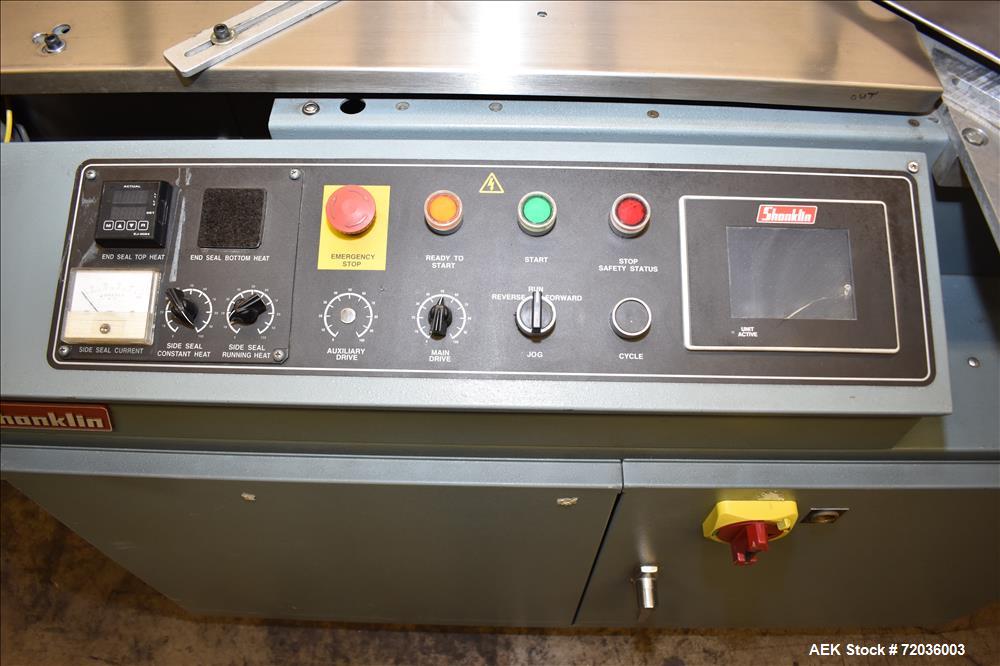 Used- Shanklin Model F5A Automatic Side Seal Shrink Wrapper with film registrati