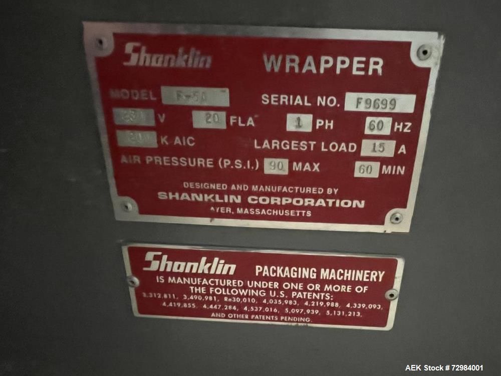 Used Shanklin F5A Automatic Side Seal Shrink Wrapper with Texwrap Tunnel