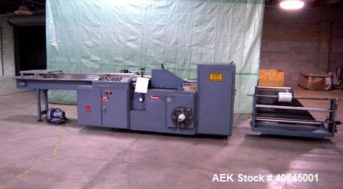 Used Shanklin HS3 High Speed Automatic Horizontal Side Seal Shrink Wrapper, Model HS-3, carbon steel. Capable of speeds from 100 to 180 packages per minute. Package size range: length 2" to 15", widt...