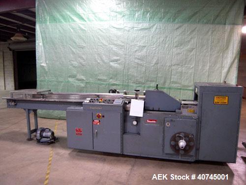Used Shanklin HS3 High Speed Automatic Horizontal Side Seal Shrink Wrapper, Model HS-3, carbon steel. Capable of speeds from 100 to 180 packages per minute. Package size range: length 2" to 15", widt...