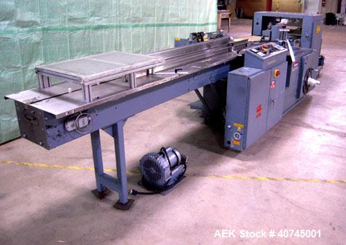 Used Shanklin HS3 High Speed Automatic Horizontal Side Seal Shrink Wrapper, Model HS-3, carbon steel. Capable of speeds from 100 to 180 packages per minute. Package size range: length 2" to 15", widt...