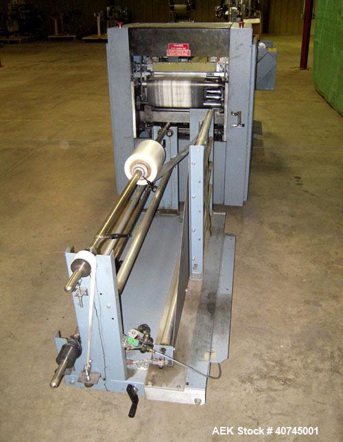 Used Shanklin HS3 High Speed Automatic Horizontal Side Seal Shrink Wrapper, Model HS-3, carbon steel. Capable of speeds from 100 to 180 packages per minute. Package size range: length 2" to 15", widt...