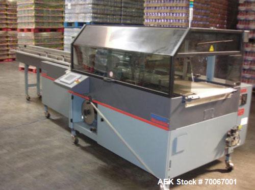 Used Shanklin Omni G Horizontal Side Seal Shrink Wrapper capable of speeds up to 80 packages per minute. Package size range: length 3" to infinite, width 1/2" to 19", height 1/16" to 8". Has a 23" wi...