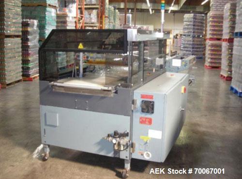 Used Shanklin Omni G Horizontal Side Seal Shrink Wrapper capable of speeds up to 80 packages per minute. Package size range: length 3" to infinite, width 1/2" to 19", height 1/16" to 8". Has a 23" wi...