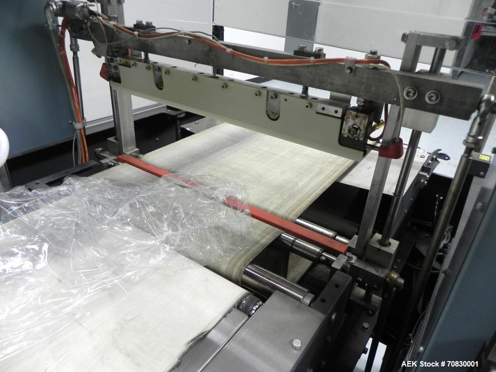 Used Shanklin Triumph Model TR1 Horizontal Side Seal Shrink Wrapper capable of speeds up to 60 jaw cycles per minute (dependent on product and application). Package size range:  length 3" - 48", widt...