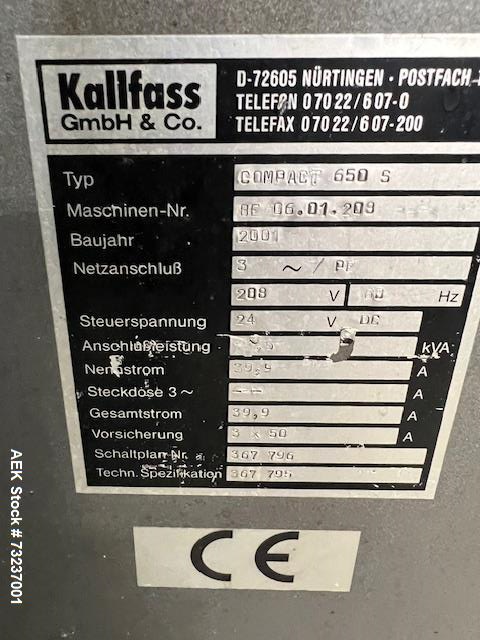 Kallfass - Side Sealer and Shrink Tunnel Sealer Model - Universa 400 DOM