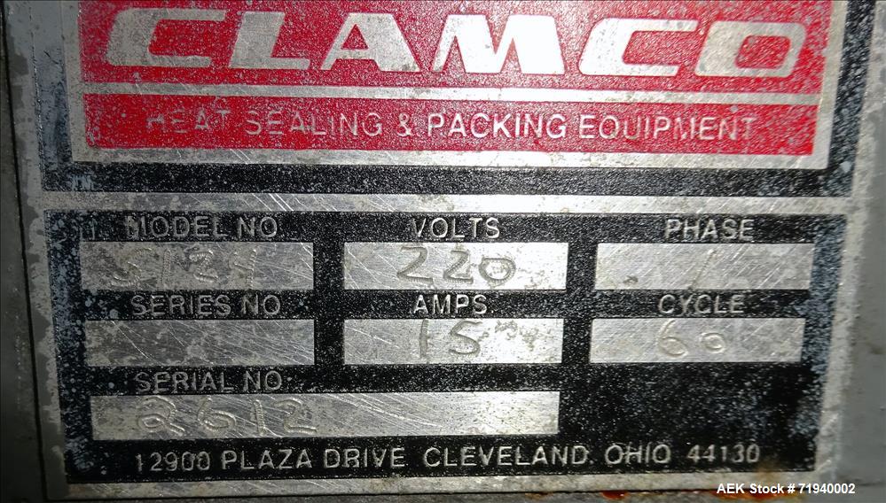 Used Clamco L-Bar Sealer and Shrink Tunnel, Model 5124.