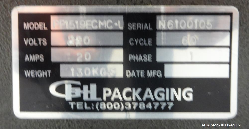 Used GHL Packaging Model PP1519ECMC-L Semi-Automatic L-Bar Sealer
