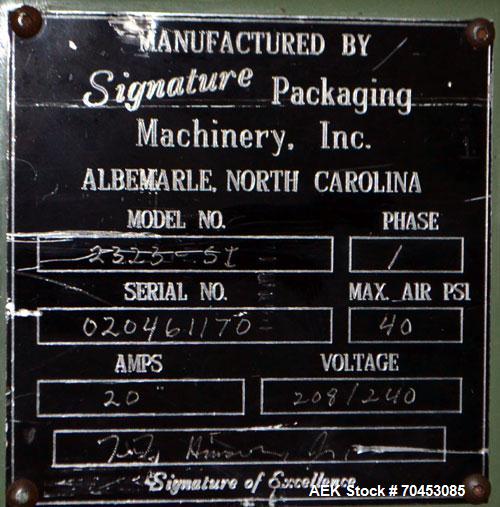 Used Signature Model 2323-SI Semi-Automatic L Bar Sealer. SELLING PRICE AS IS, WHERE IS, SANFORD, NC.
