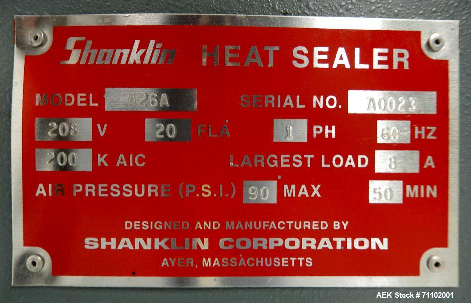 Used Shanklin Model A-26A Automatic L-Bar Shrink Wrapper